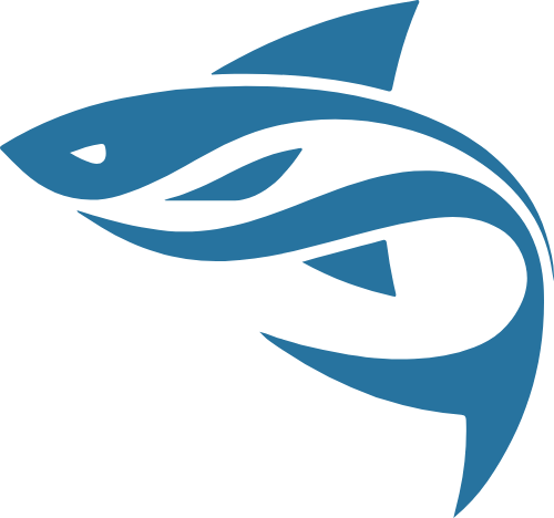 藍(lán)色剪影魚矢量logo logo png